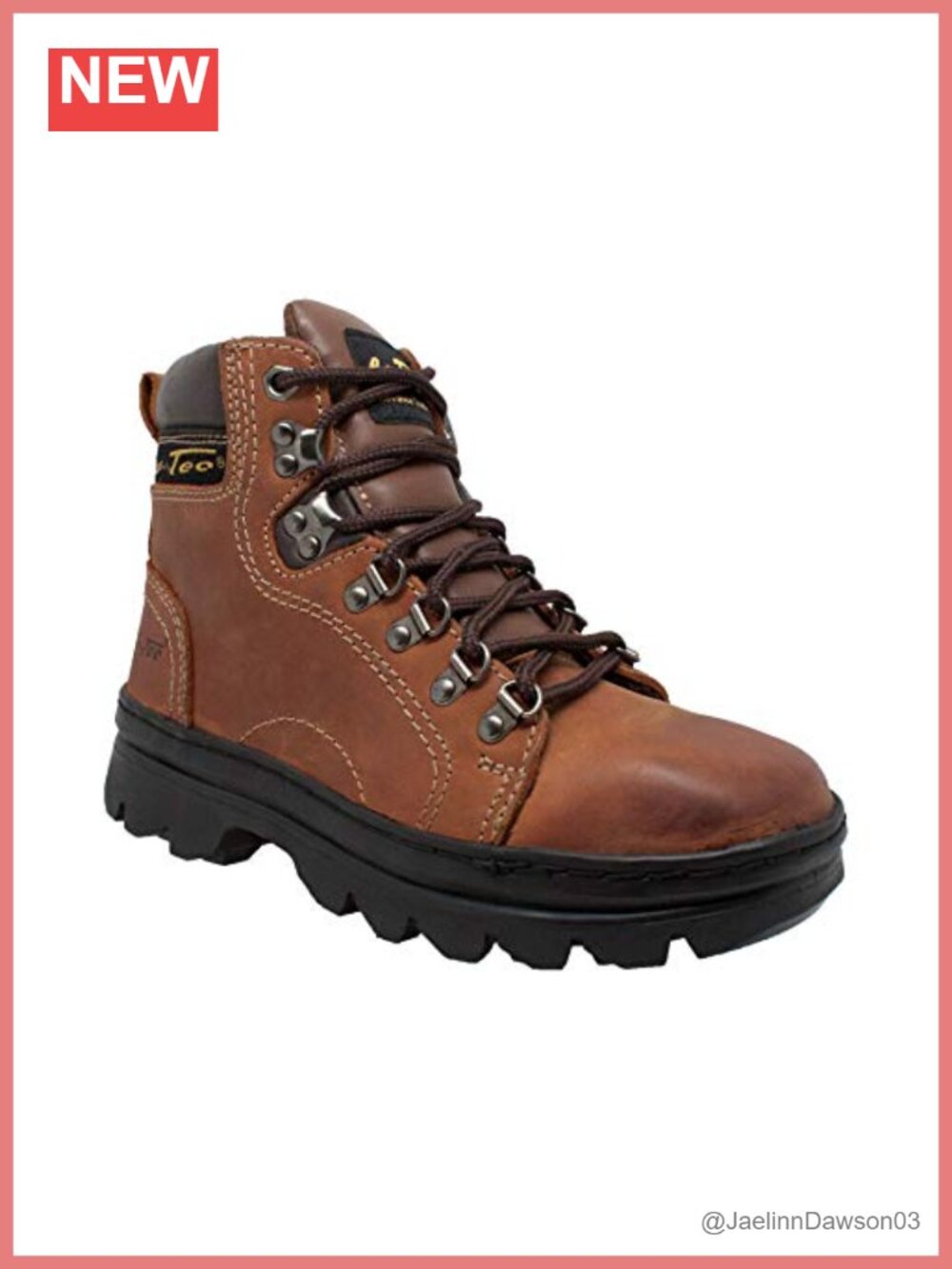 AdTec Women's 6" Hiking Crazy Horse Leather Work Boot Padded Collar Lace-Up